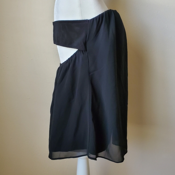 Foreign Exchange Sheer Black Strapless Top Size Small - Picture 2 of 11